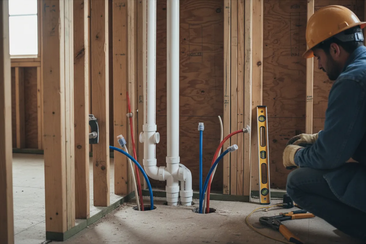 Drain and supply rough-in during Garbage Disposal Repair in Prairie Lea